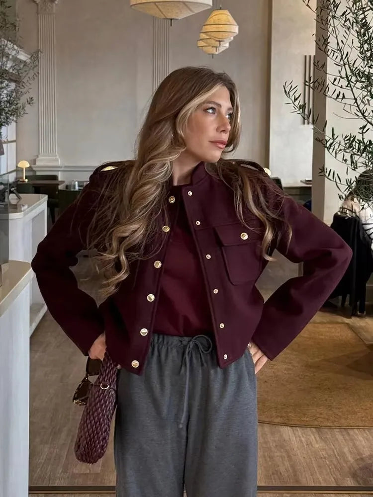 Women's Classic Button-Up Autumn Jacket