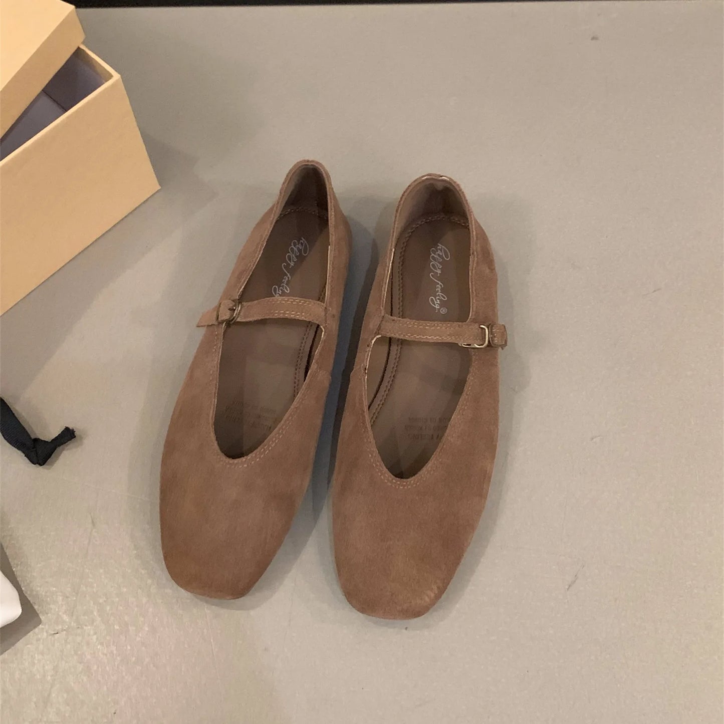 Bailamos Women’s Ballet Flats – Soft Leather Round Toe Slip-On Casual Shoes