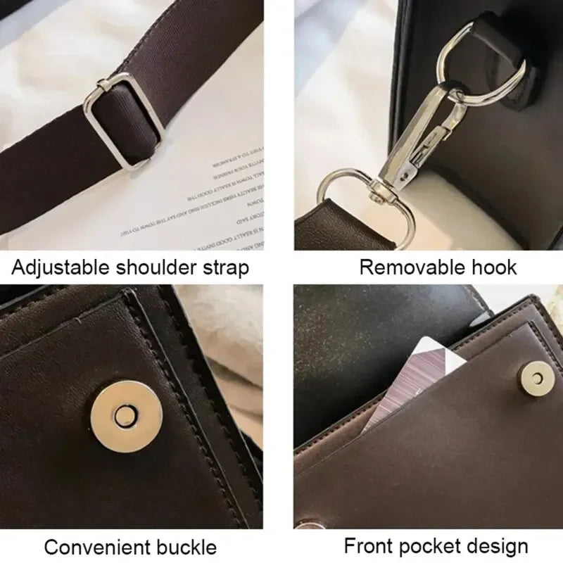 Women’s PU Leather Crossbody Bag – Fashion Shoulder Messenger Handbag