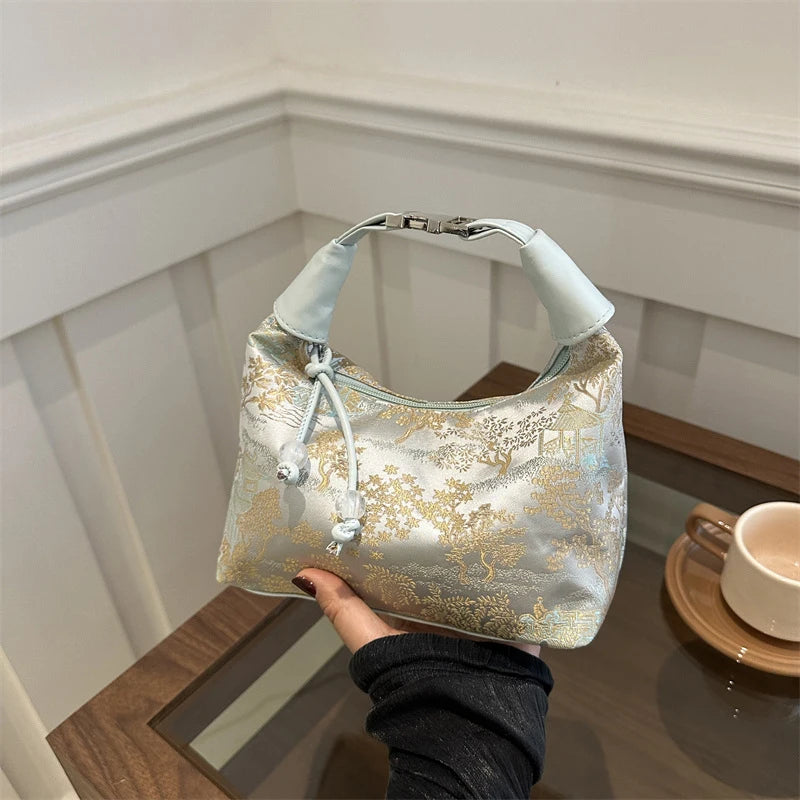 Chinese Embroidered Crossbody Tote Bag