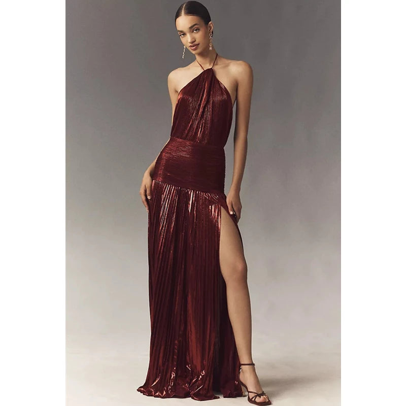 Luxury Corset Evening Dress for Women – Off Shoulder Slit Maxi Gown for Prom & Cocktail Party