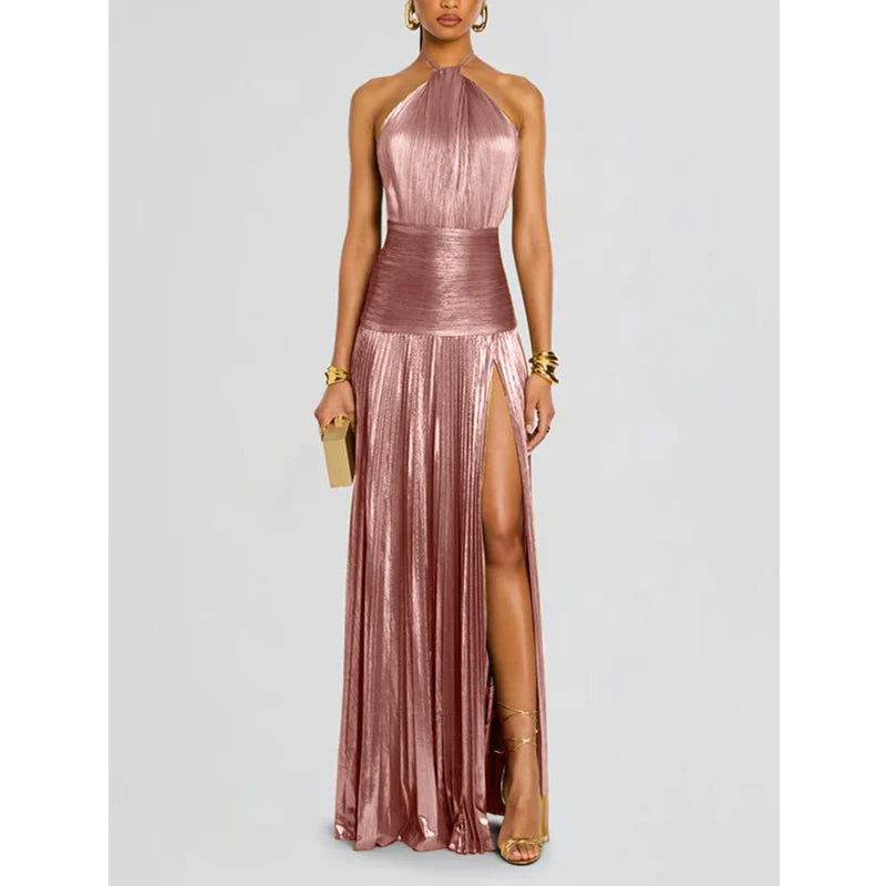 Luxury Corset Evening Dress for Women – Off Shoulder Slit Maxi Gown for Prom & Cocktail Party