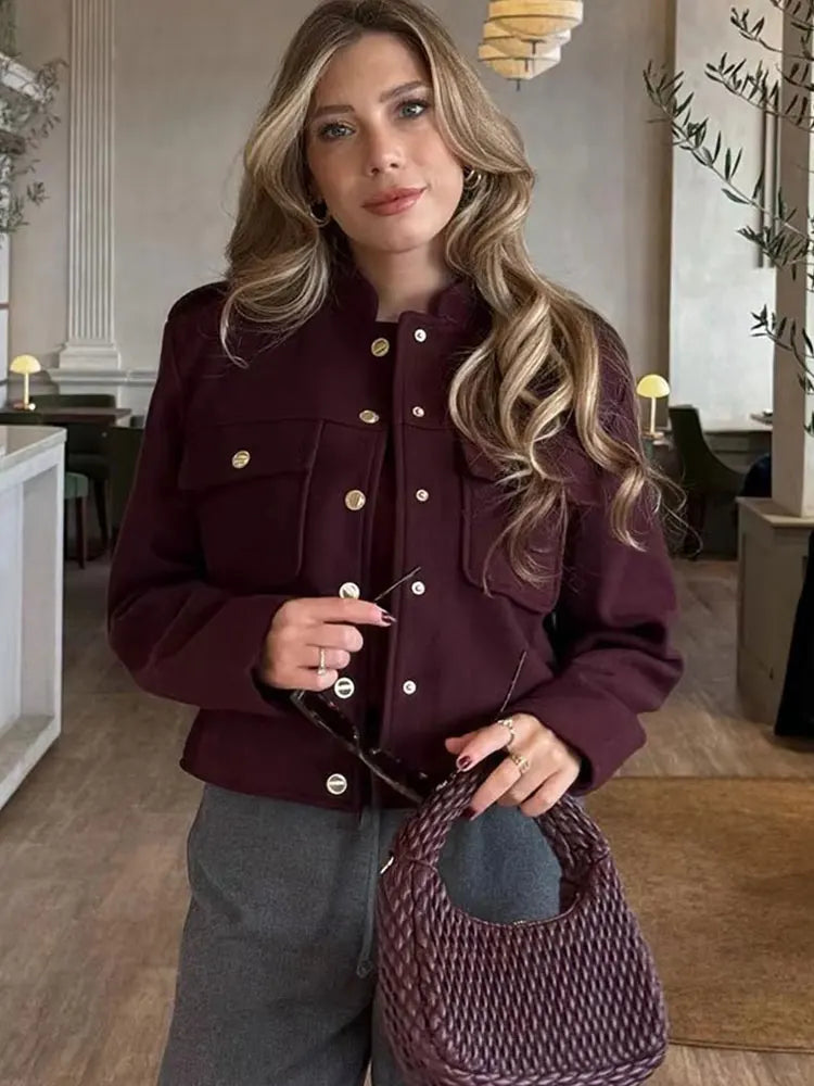 Women's Classic Button-Up Autumn Jacket