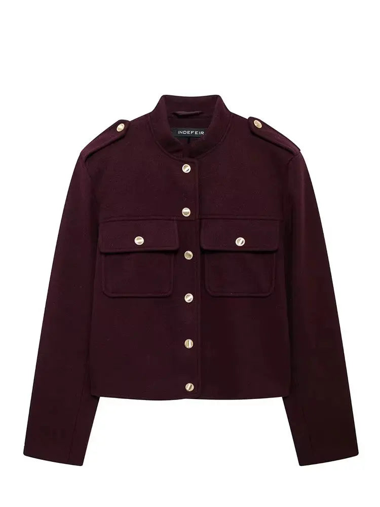 Women's Classic Button-Up Autumn Jacket