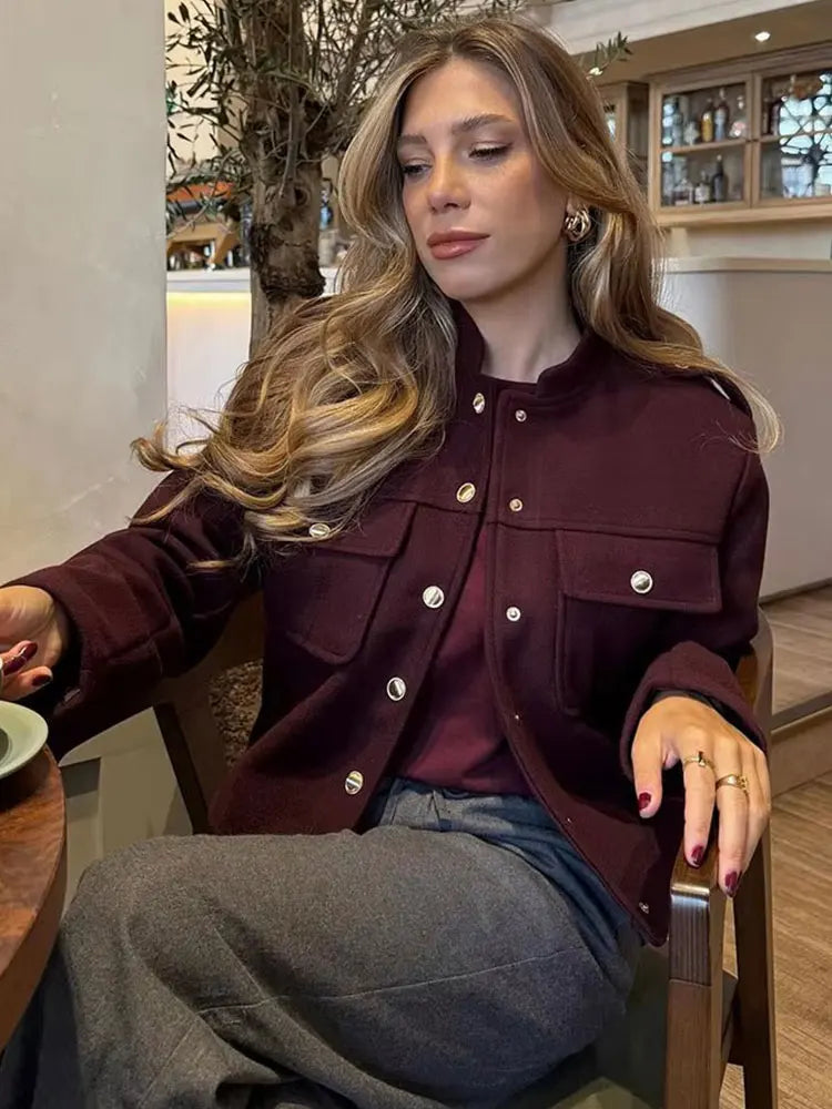 Women's Classic Button-Up Autumn Jacket