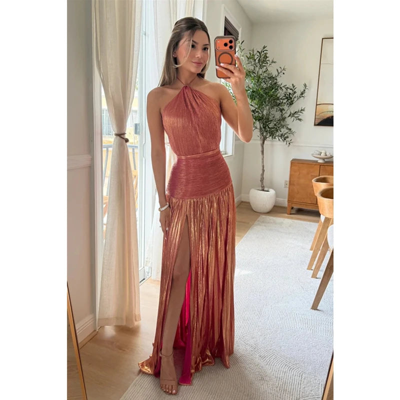 Luxury Corset Evening Dress for Women – Off Shoulder Slit Maxi Gown for Prom & Cocktail Party