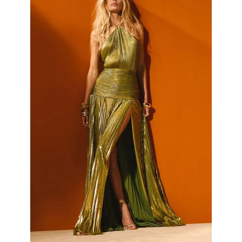 Luxury Corset Evening Dress for Women – Off Shoulder Slit Maxi Gown for Prom & Cocktail Party