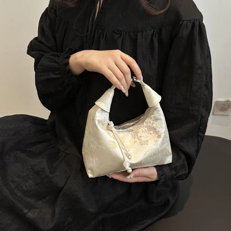 Chinese Embroidered Crossbody Tote Bag