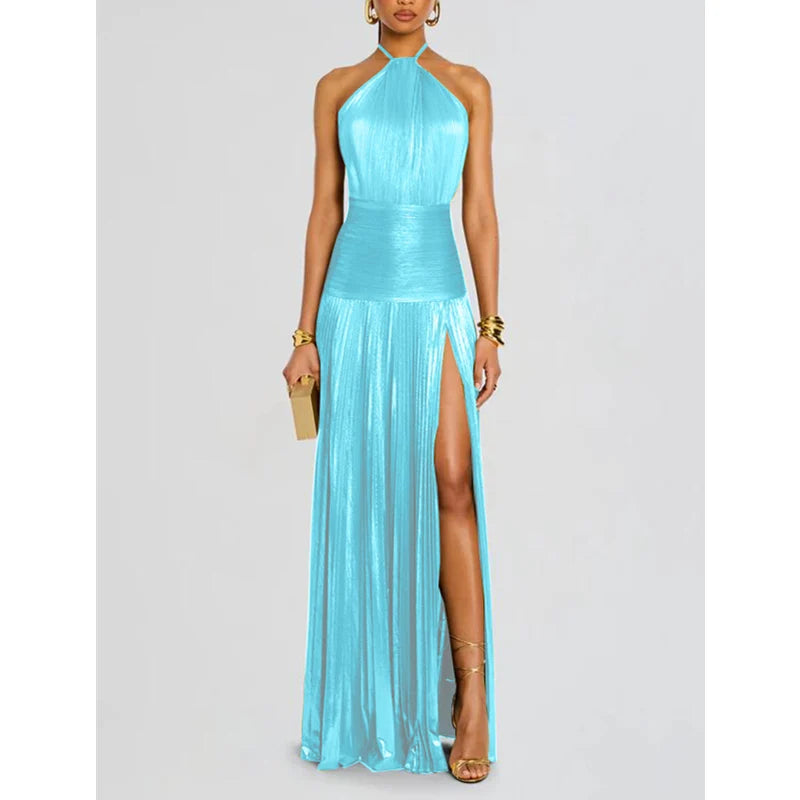 Luxury Corset Evening Dress for Women – Off Shoulder Slit Maxi Gown for Prom & Cocktail Party