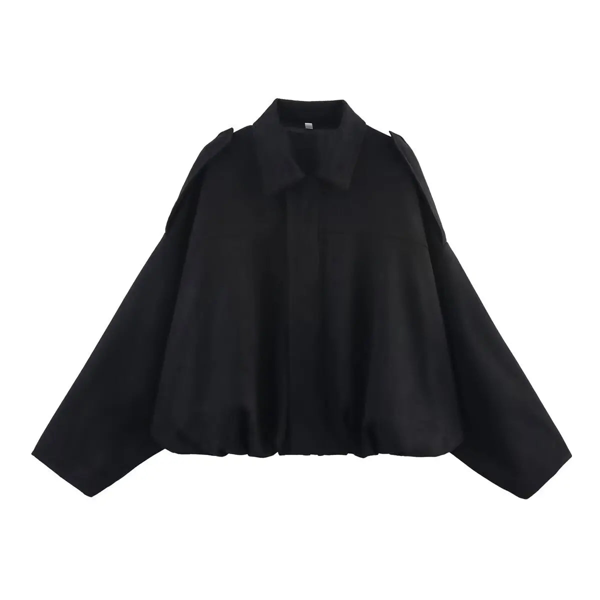 ETJ 2025  Spring new women's suede texture effect Loose version of fashion lapel shoulder bomber jacket