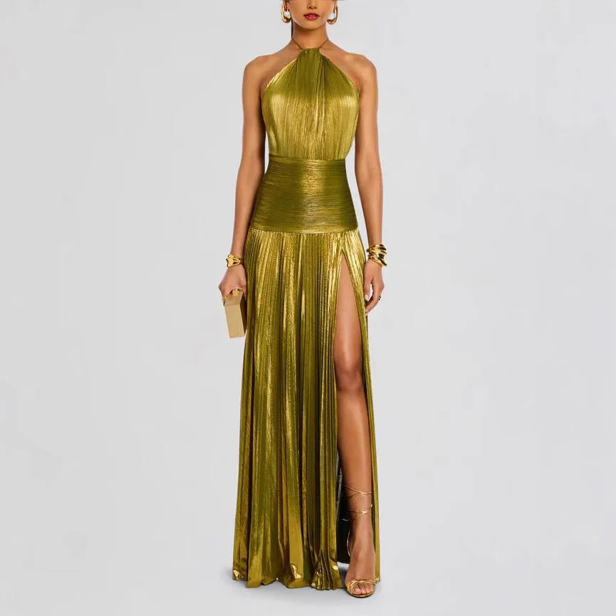 Luxury Corset Evening Dress for Women – Off Shoulder Slit Maxi Gown for Prom & Cocktail Party