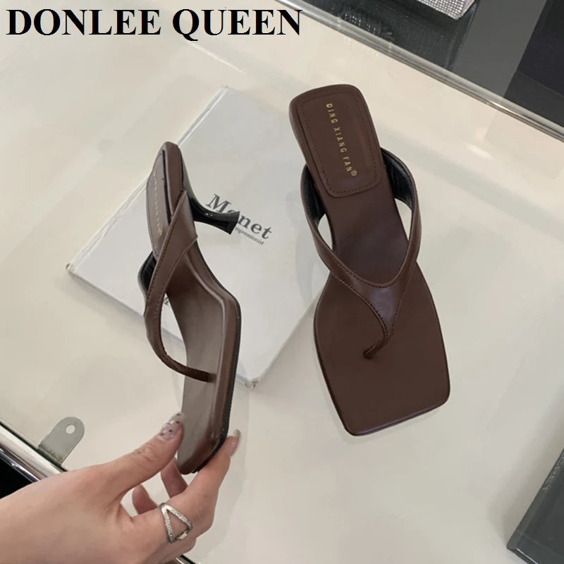 EcoStep™ Elegant Heel Flip Flops – Women’s Summer Slip-On Sandals