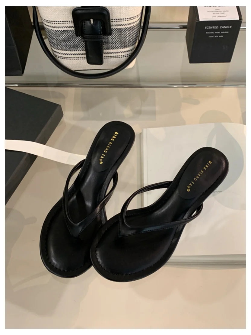 EcoStep™ Elegant Heel Flip Flops – Women’s Summer Slip-On Sandals